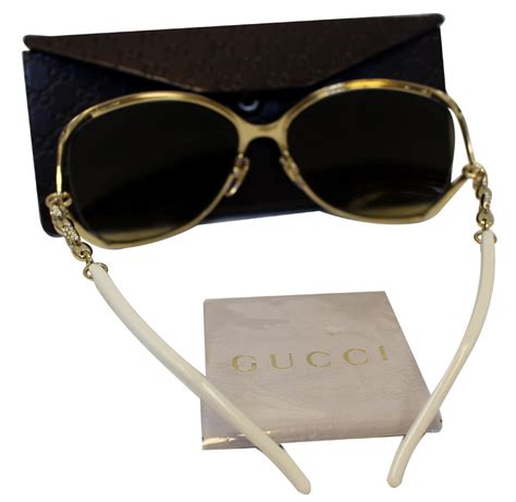 Gucci Sunglasses GG 4250/n/s J5ged Gold Ivory Authentic 